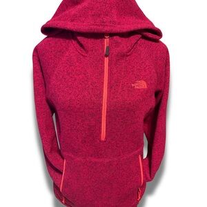 The North Face Pink Heathered Half-Zip Fleece with Coral Trim